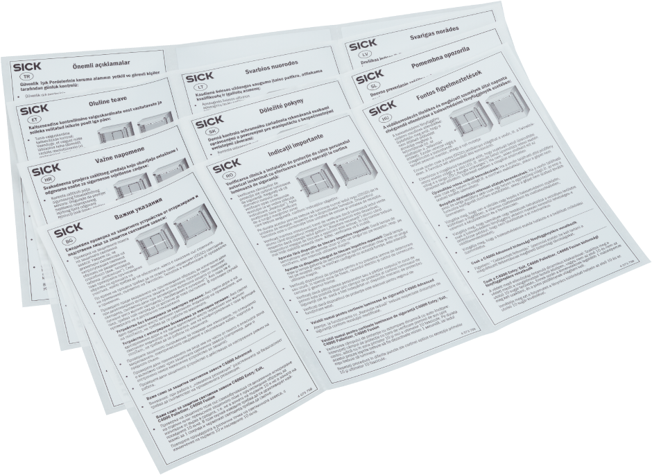 LABELS,CHECK LIST SAFETY LIGHT CURTAIN