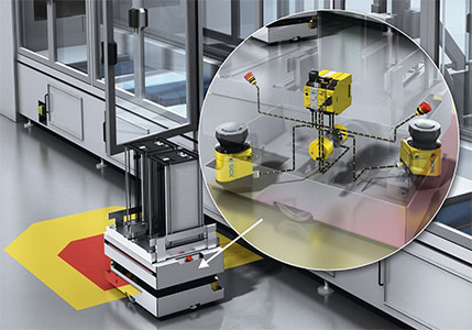 Montage et intégration types d'un scrutateur laser de sécurité sur un AGV