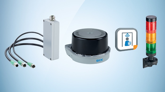 Éléments composant le PeopleCounter de SICK