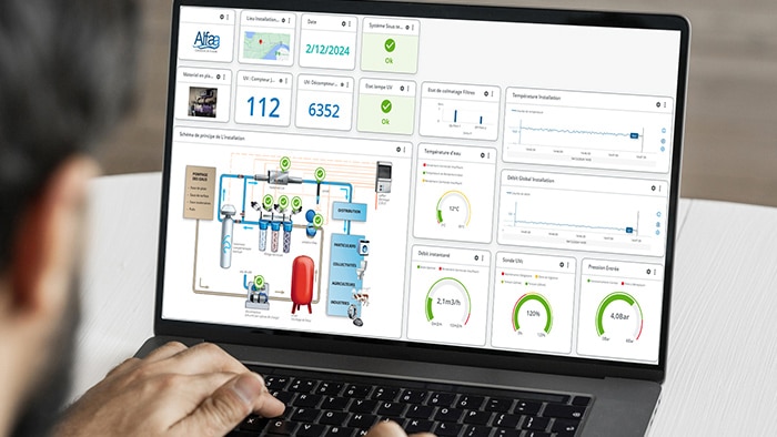 Conception d'une solution sur mesure permettant la surveillance à distance, la maintenance prédictive et le suivi de la qualité de l'eau