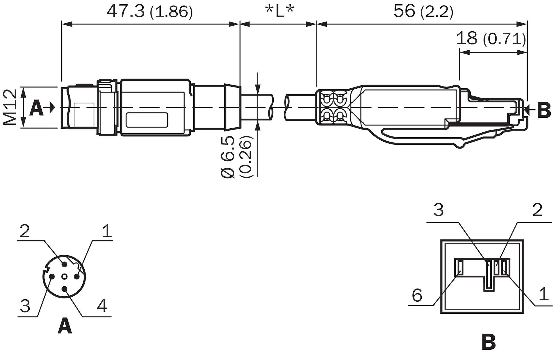 YM2D24-050EA1MRJA4 - Industrial Ethernet cables and fieldbus