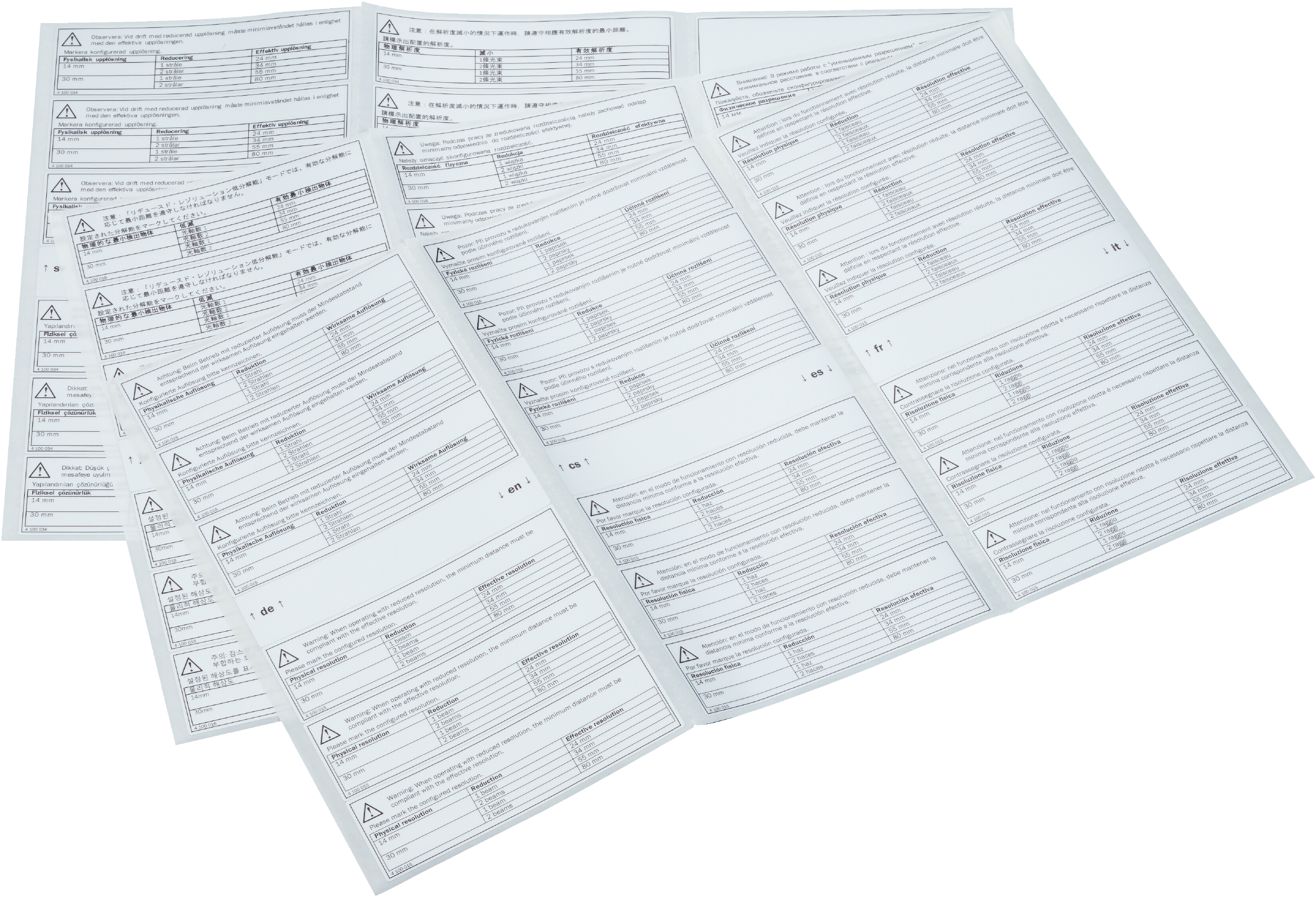 Label set for effective resolution for deTec4 DE EN FR IT ES PT CS JA KO PL RU SK SV TR ZF ZH