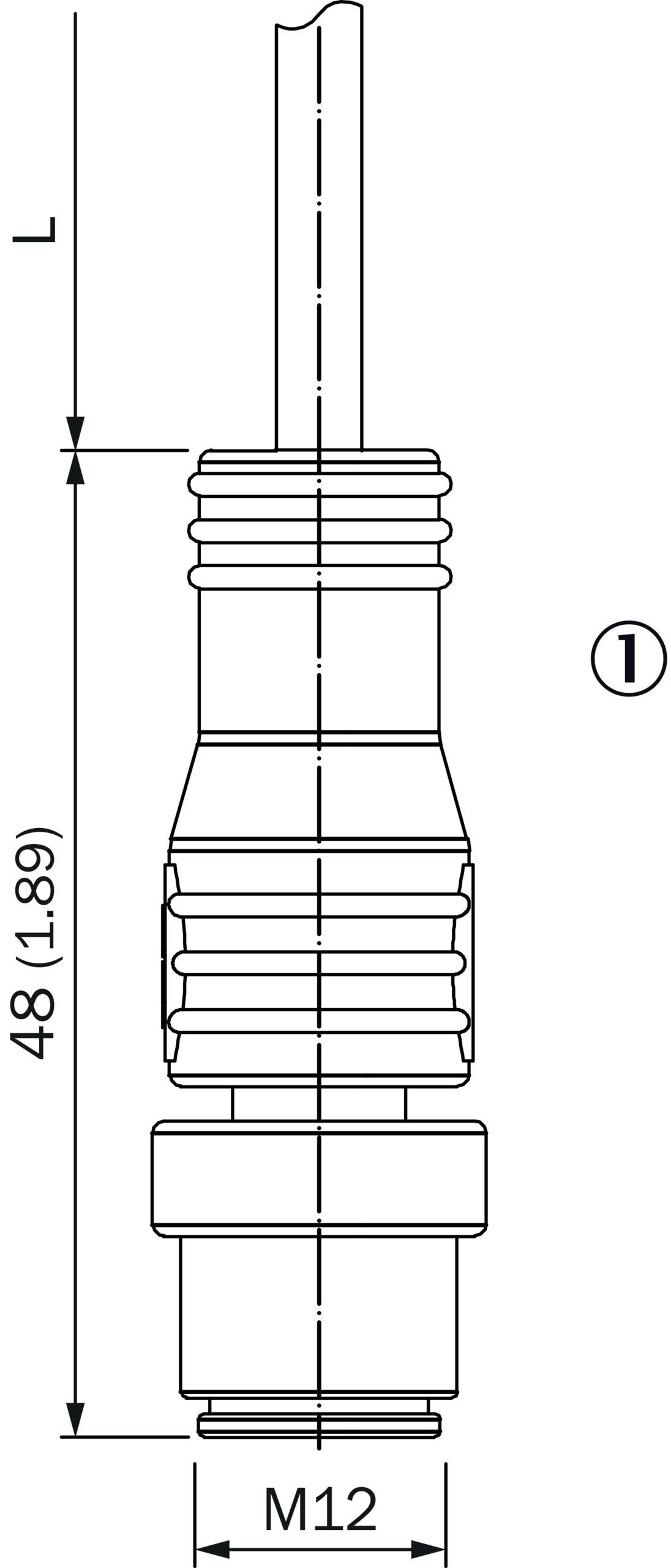 Dimensional drawing, connection