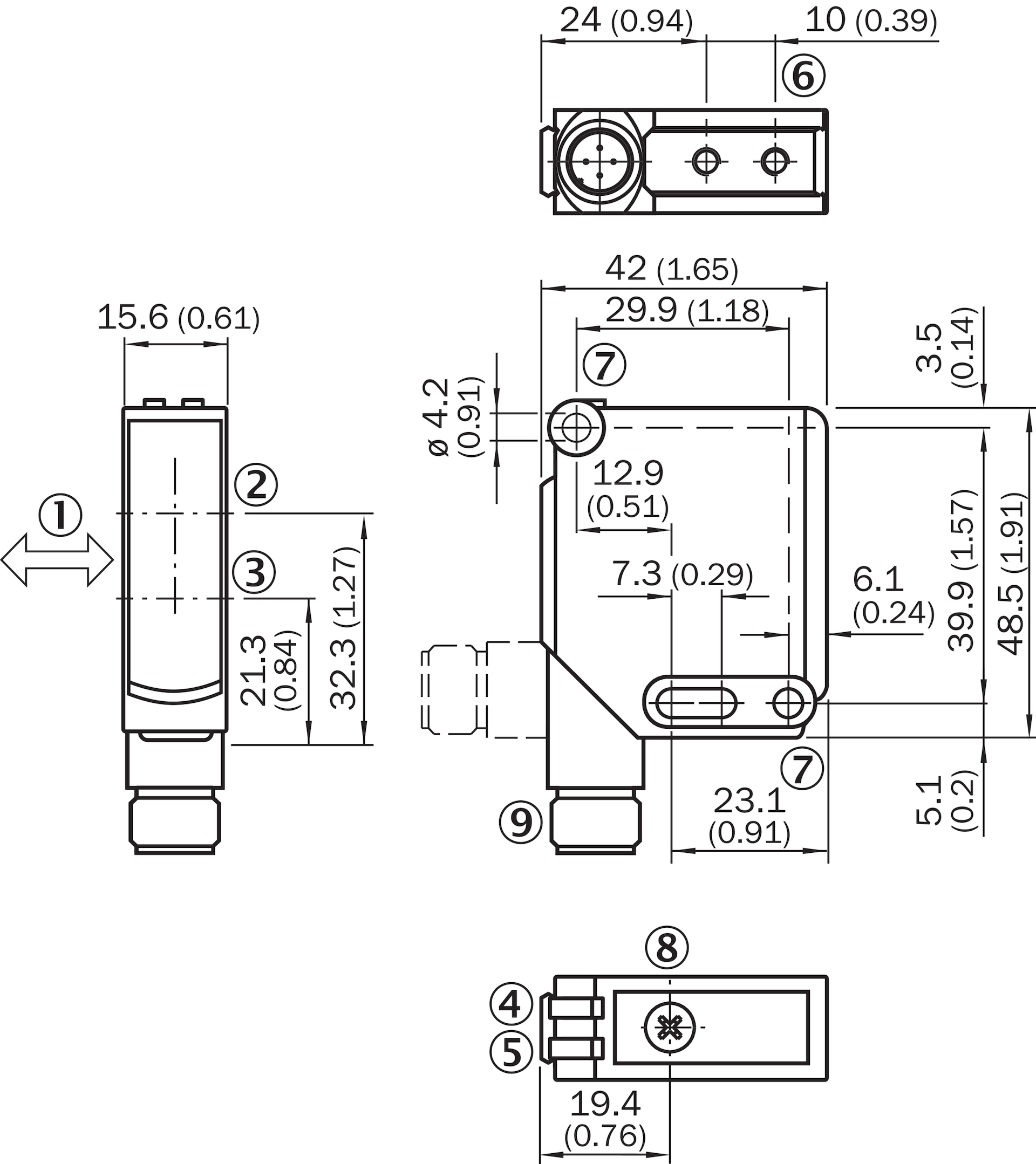 Dimensional drawing WTB12-3, potentiometer Dimensional drawing WTB12-3, potentiometer