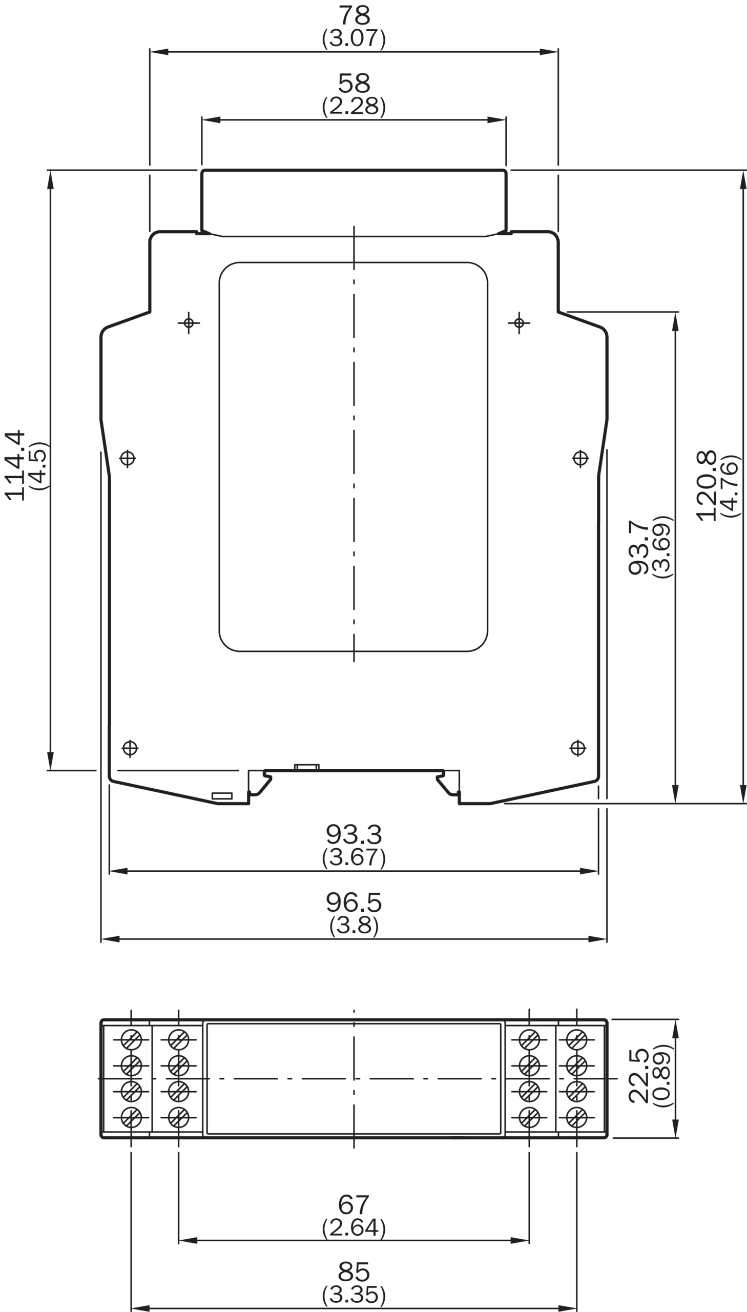 Bản vẽ kích thước Mô-đun chính Flexi Classic