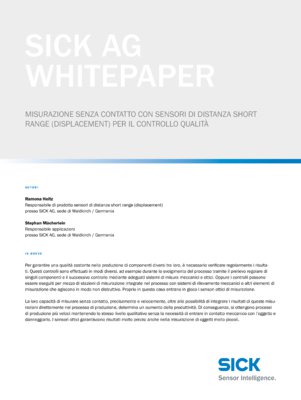 MISURAZIONE SENZA CONTATTO CON SENSORI DI DISTANZA SHORT RANGE (DISPLACEMENT) PER IL CONTROLLO QUALITÀ