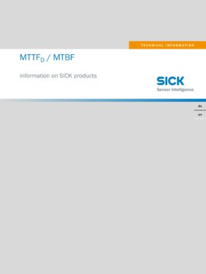 MTTFd / MTBF Information on SICK products