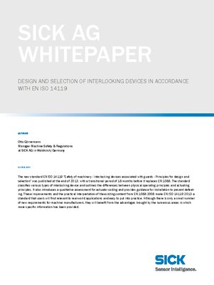 Design and selection of interlocking devices in accordance with EN ISO 14119